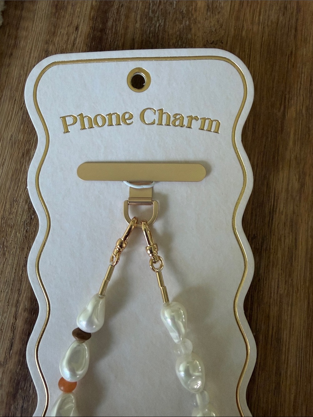 Anthropologie Pearl Bead Phone Charm with Multicolor Beads - Picture 3 of 4